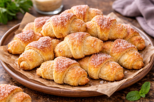 Творожные рогалики в духовке &mdash; рецепт без яиц. Получаются нежные, мягкие и исчезают за минуты