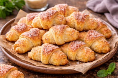 Творожные рогалики в духовке &mdash; рецепт без яиц. Получаются нежные, мягкие и исчезают за минуты